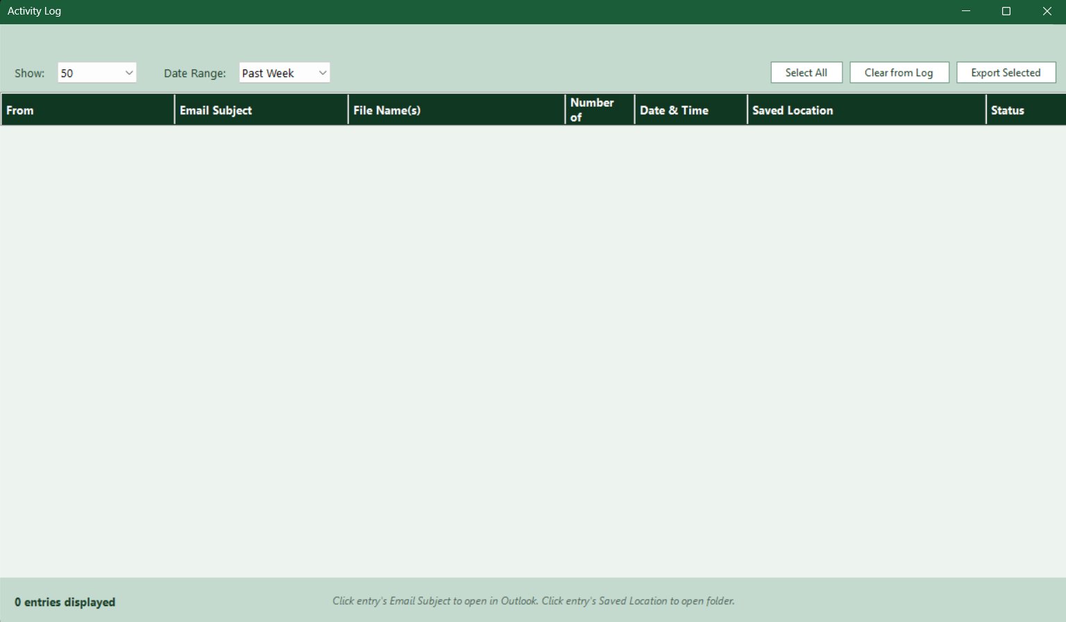 Activity log